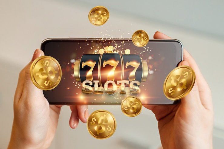 Antarmuka permainan slot dengan gulungan berwarna dan simbol bonus di platform alexsabet88